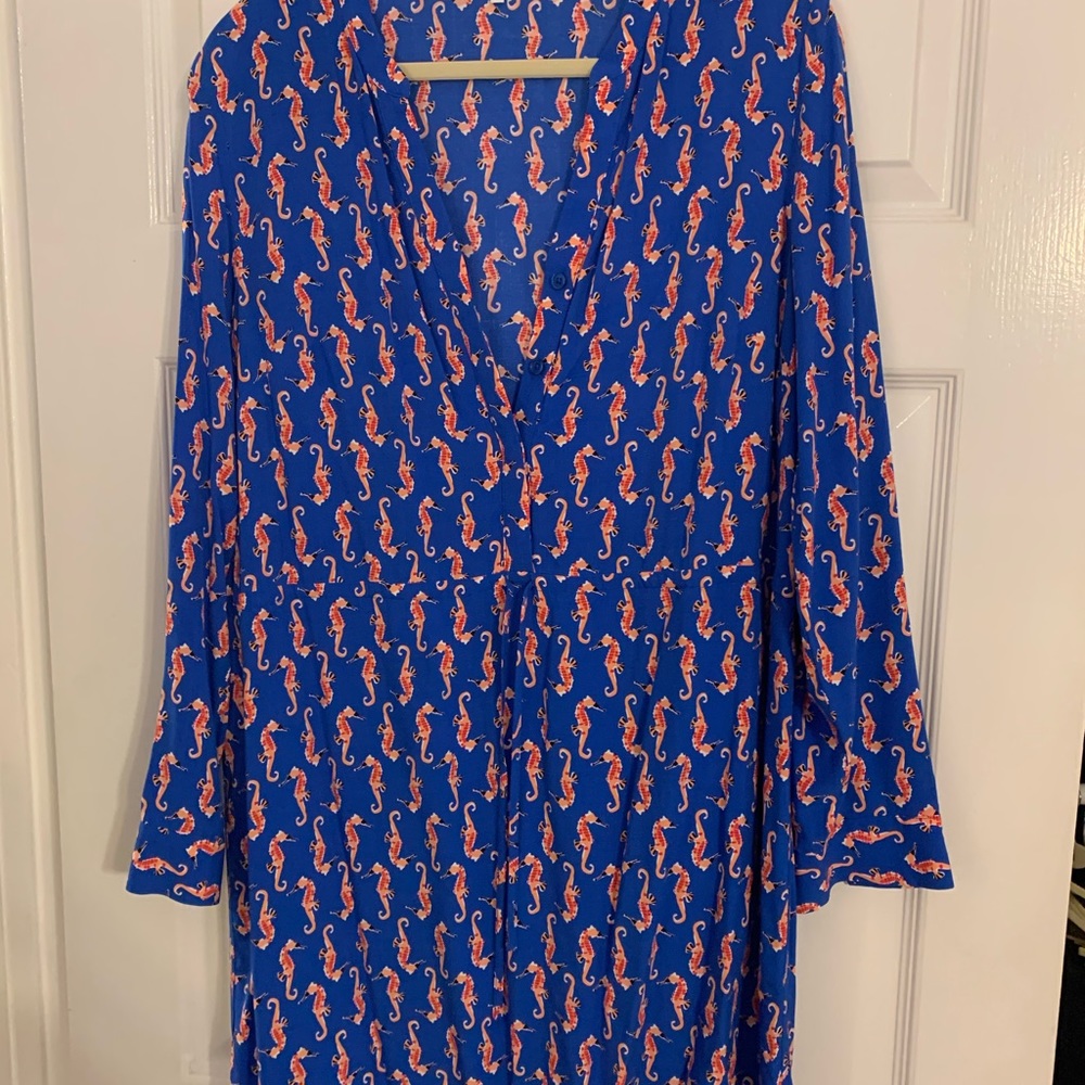 Crown & Ivy Tunic Dress with pink Sea Horses